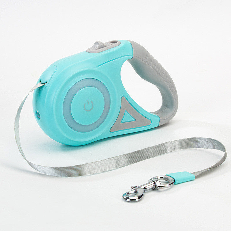 GlowPaws™ Retractable Leash – Safe Night Walks with Collar