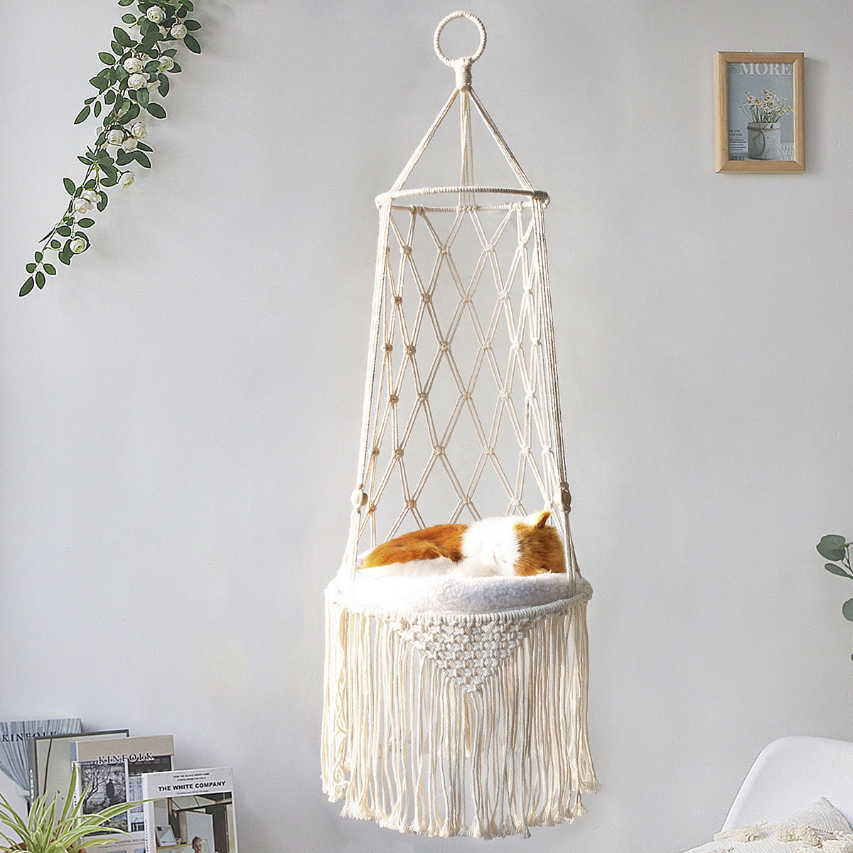 Petlich Macrame Cat Hammock – Stylish Hanging Bed for Pets