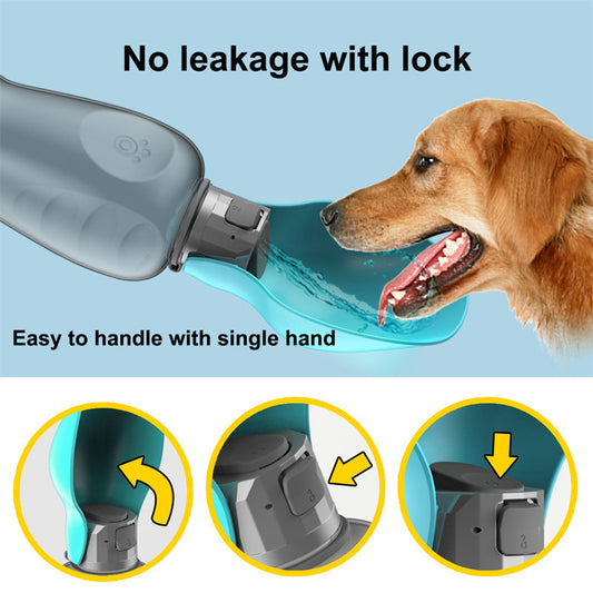 PawHydrate™ Portable Dog Water Bottle – 800ml Leakproof with Foldable Bowl