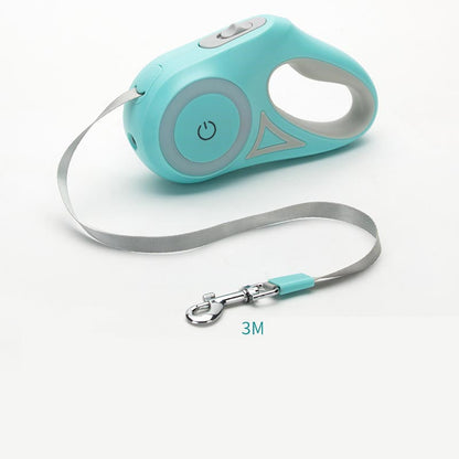 GlowPaws™ Retractable Leash – Safe Night Walks with Collar