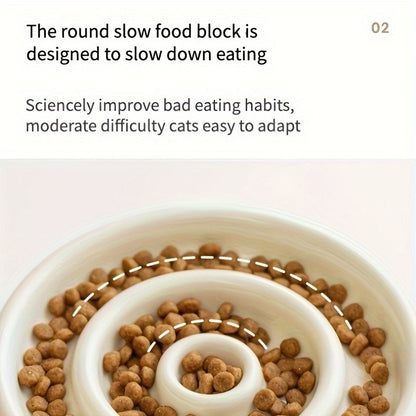 Petlich Ceramic Slow Feeder Bowl – Anti-Gulping Dish for Dogs & Cats