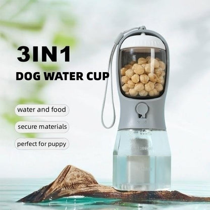 Petlich 3-in-1 Dog Water Cup – Portable Bottle, Food & Waste Bag Holder