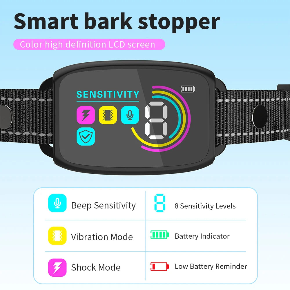 BarkGuard™ Smart Dog Collar – Automatic Bark Control, Waterproof & Rechargeable