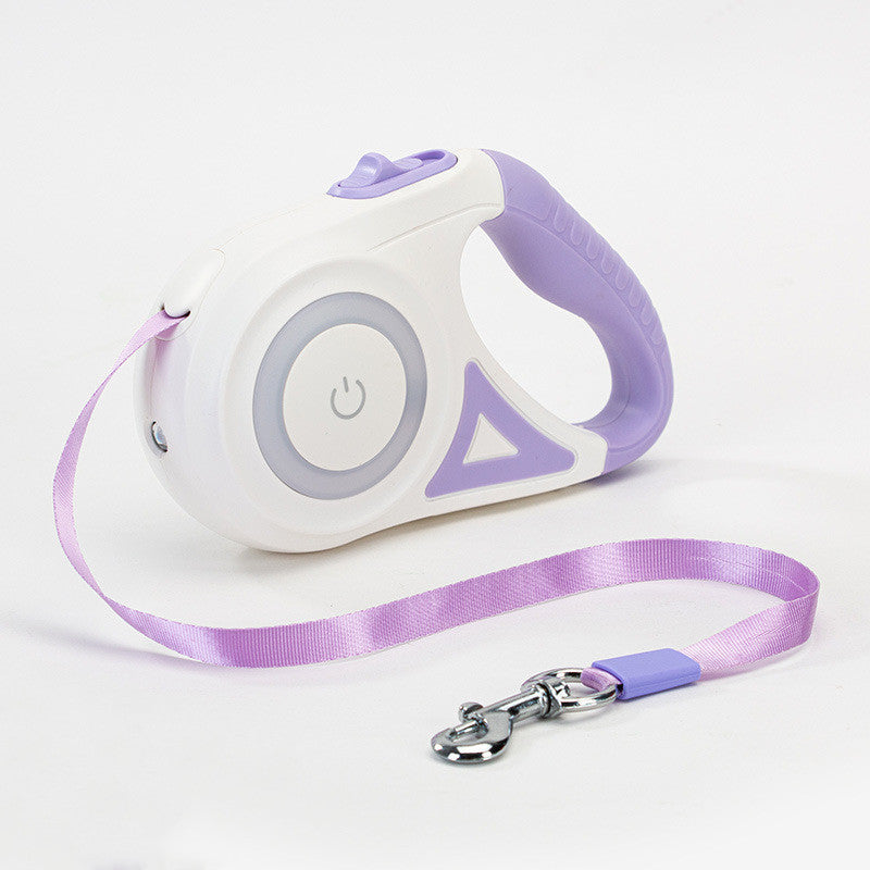 GlowPaws™ Retractable Leash – Safe Night Walks with Collar