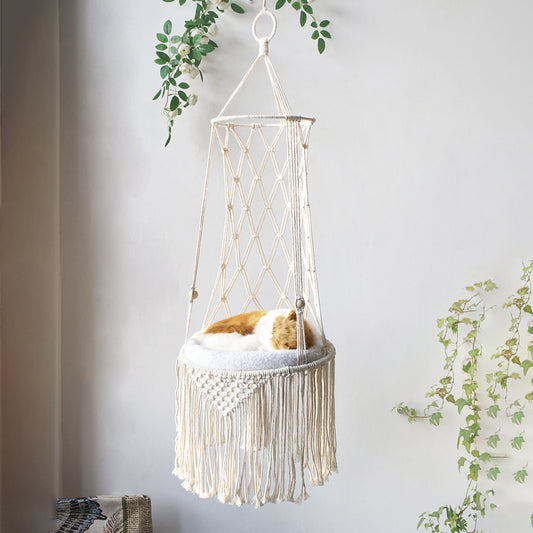 Petlich Macrame Cat Hammock – Stylish Hanging Bed for Pets